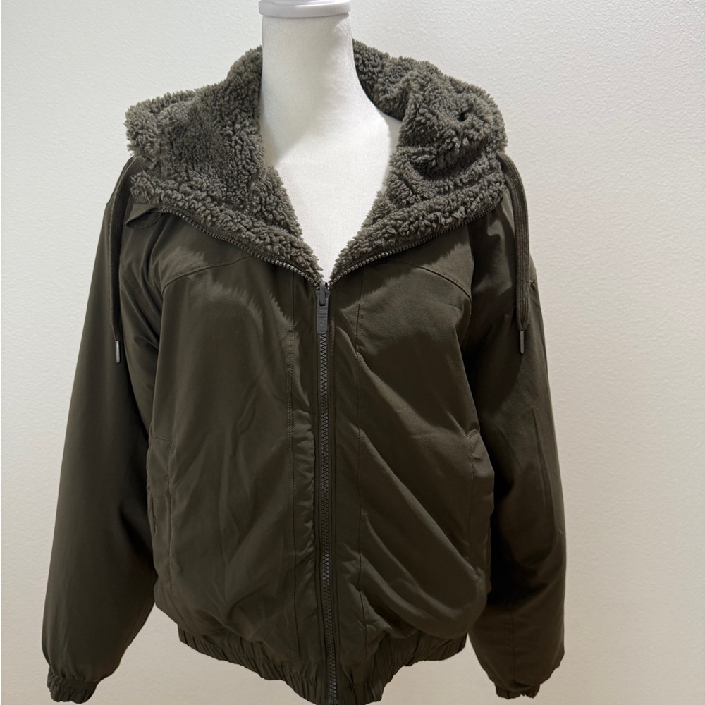 Lululemon Reversable Olive Green Sherpa-Lined Jacket